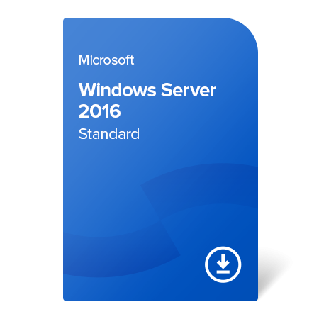 Microsoft Windows Server 2016 Standard (16 cores), 9EM-00653-8 elektronický certifikát