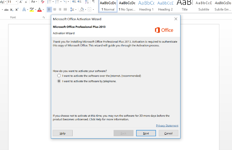 microsoft office 2007 activation wizard not working