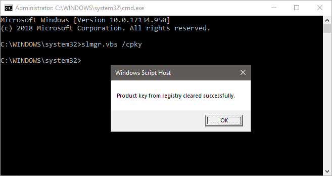 Windows cpky clear product registry cmd