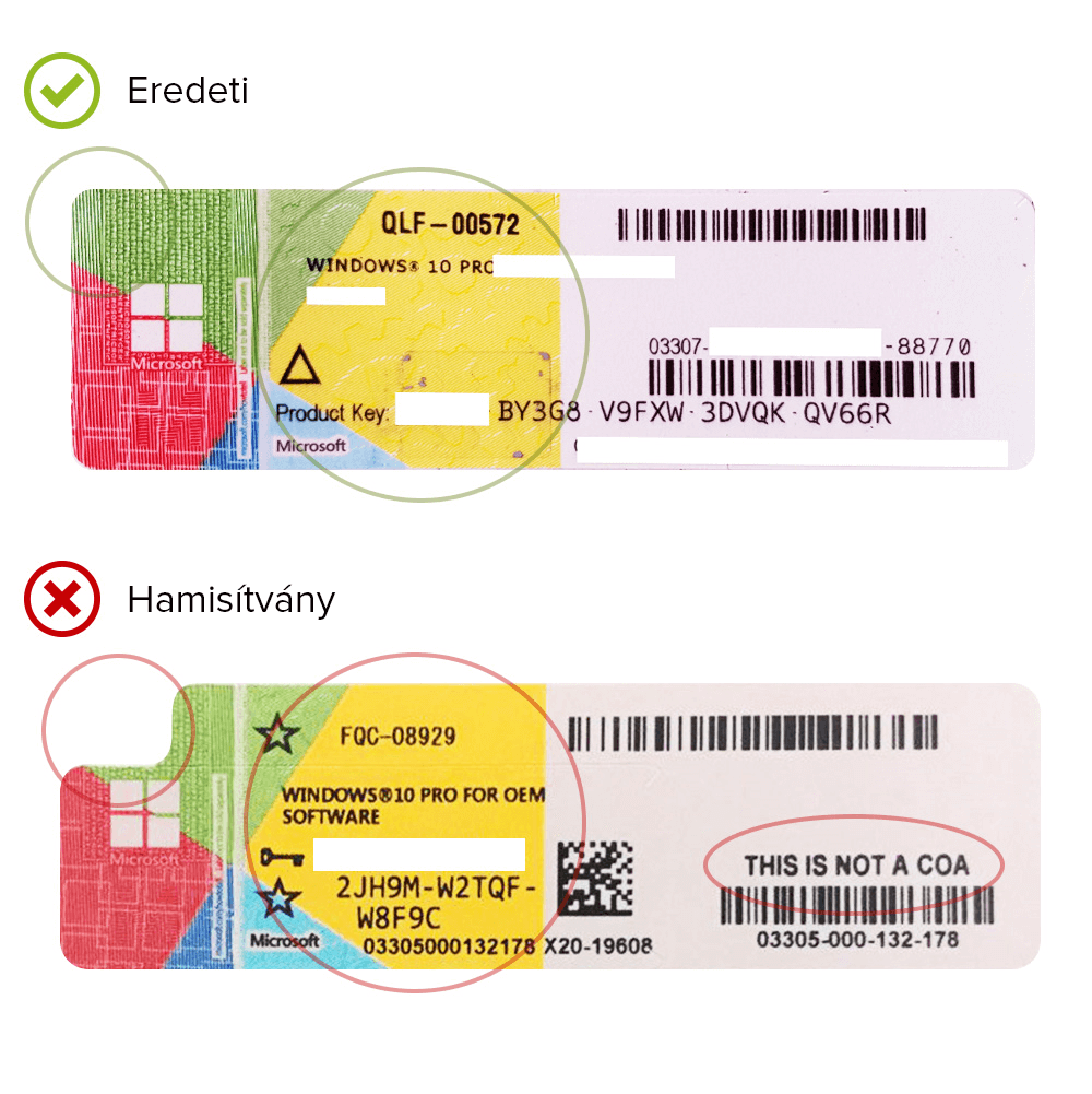 Windows 10 sticker COA genuine vs counterfeit